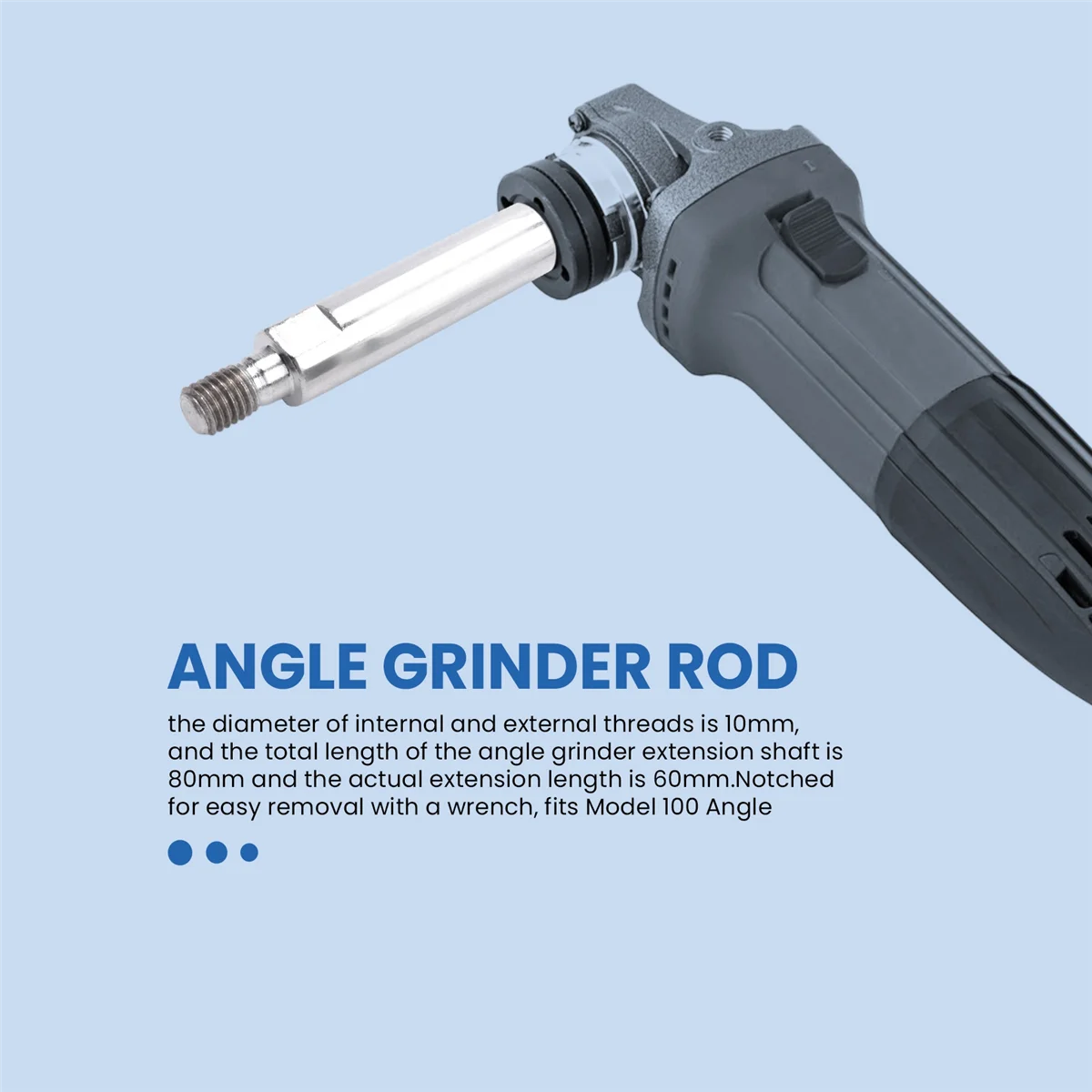 Angle Grinder Extension Connecting Rod,M10 Thread Rotary Polisher Extension Shaft with 4Pcs Flange Lock Nut