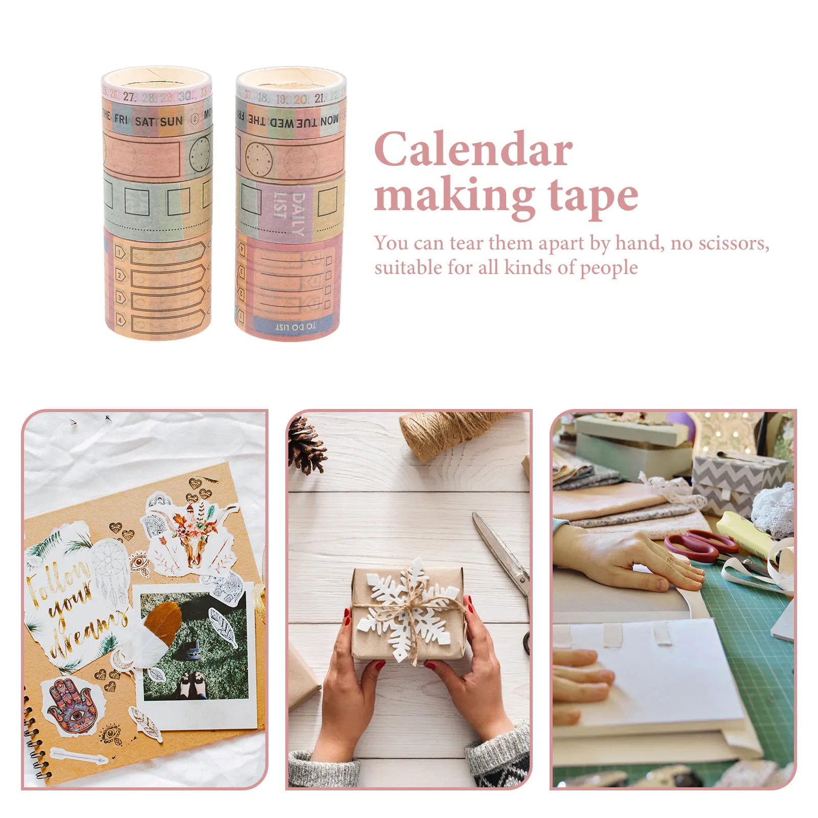 

10 Rolls Washi Tape DIY Planner Paper Calendar Month Sticker Writable Crafts Premium Quality Portable Easy Use