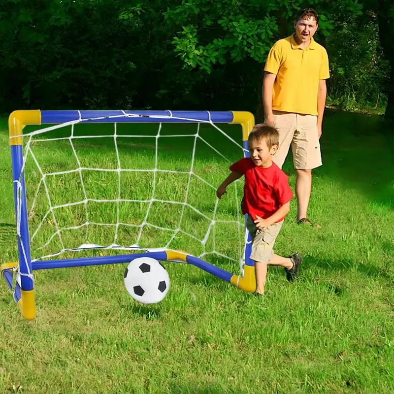 Folding Mini Football Soccer Ball Plastic Removable Goal Post Net Set High-strength Kids Indoor Outdoor Child Birthday Gift