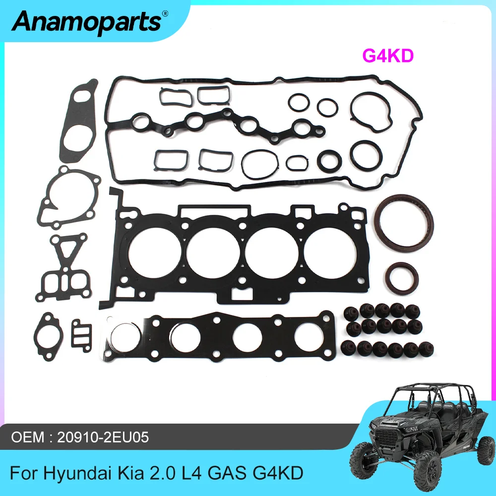 

G4KD 2.0L Engine Cylinder Head Gasket Overhaul Kit Fit 2.0 L4 GAS For 2008-2015 Hyundai ix35 Sonata Kia Optima 2.0L 20910-2EU05