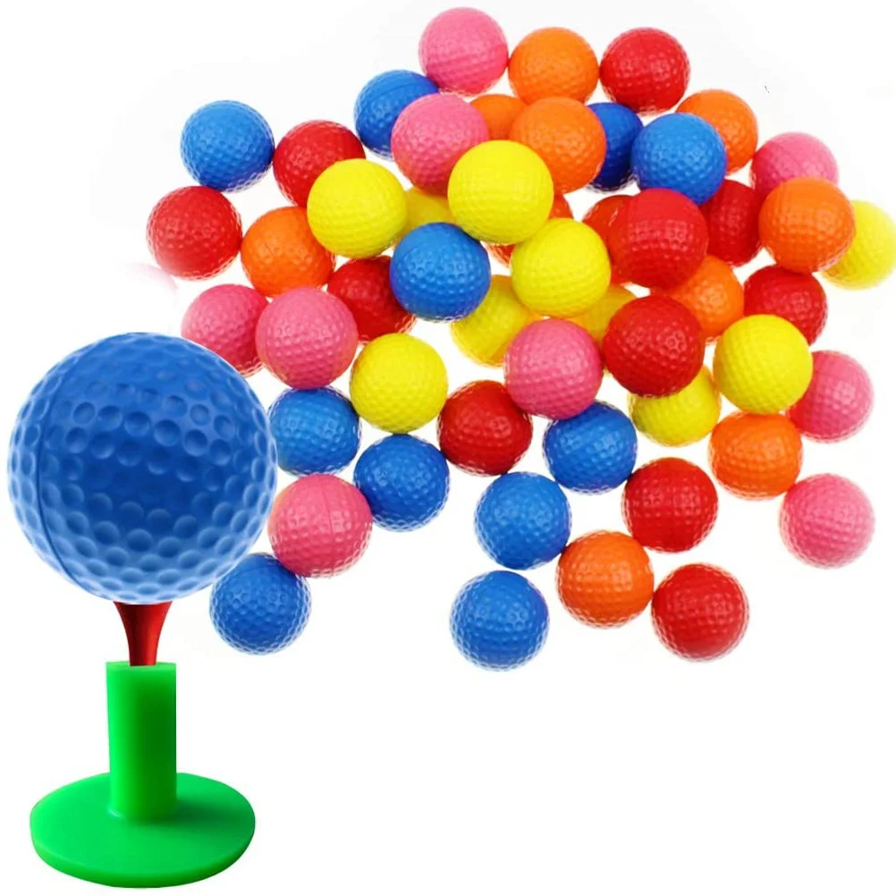 Pelotas de entrenamiento de Golf, pelotas con hoyuelos elásticas de PU, colores surtidos, accesorios de práctica para interiores y exteriores, duraderas y portátiles, 11 Uds.
