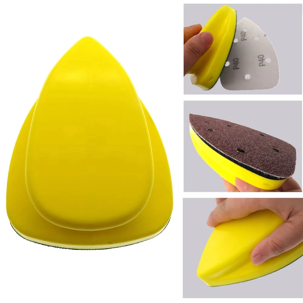 Large Triangle Manual Disc Self-adhesive Flocking Sandpaper Grinding Car Cleaning Hand Block Hook Backing Plate Deal for Wood