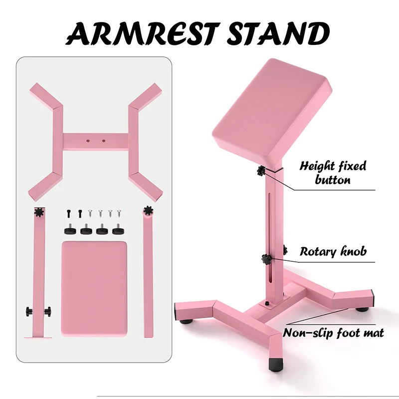 TAIDU Arm Rest Tattoo Pink New Personalized Tattoo Armrest ST 18 Height Angle Adjustable Armrest Tattoo Equipment