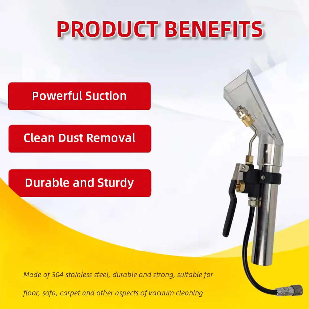 Cleaner Transparent Extraction Head Carwash Carpet Sofa Curtain Spray Extraction Attachment Steel Extractor Accessories