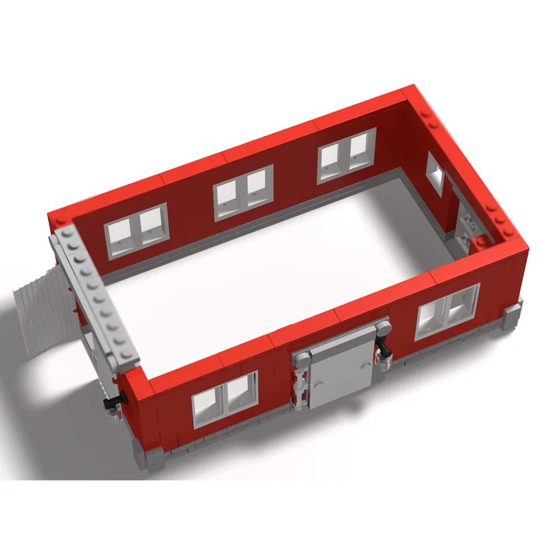 مدينة شارع عرض Moc قوالب بناء وحدات الحظيرة الحمراء مقياس نموذج التكنولوجيا كتل عيد الميلاد لتقوم بها بنفسك لعبة البناء هدايا العيد
