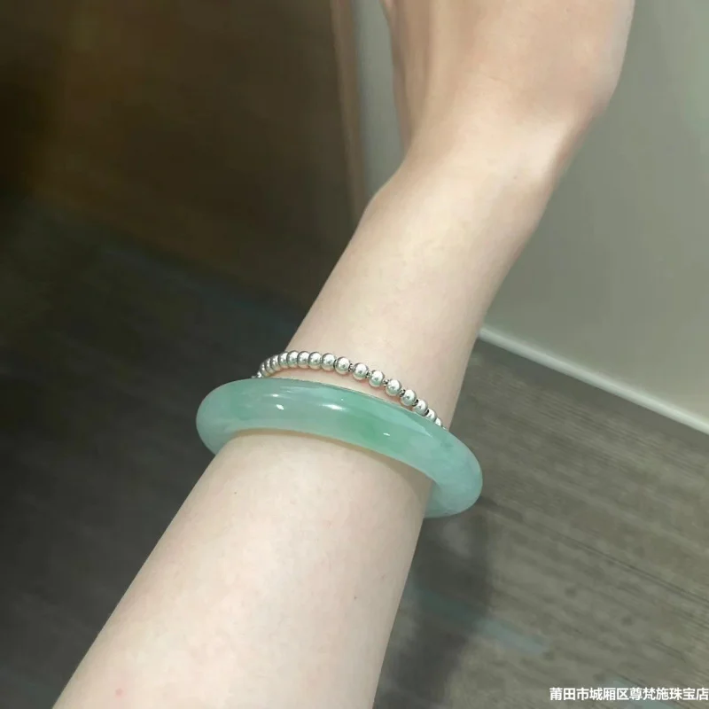 الراقية مجوهرات مثل الفاكهة الطبيعية ميانمار اليشم سوار الضوء الأخضر الزهور العائمة منعش S