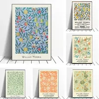 William Morris Leaf Flower Plant Wall Art Canvas Painting Gallery Nordic Posters And Prints Pictures For Home Living Room Decor