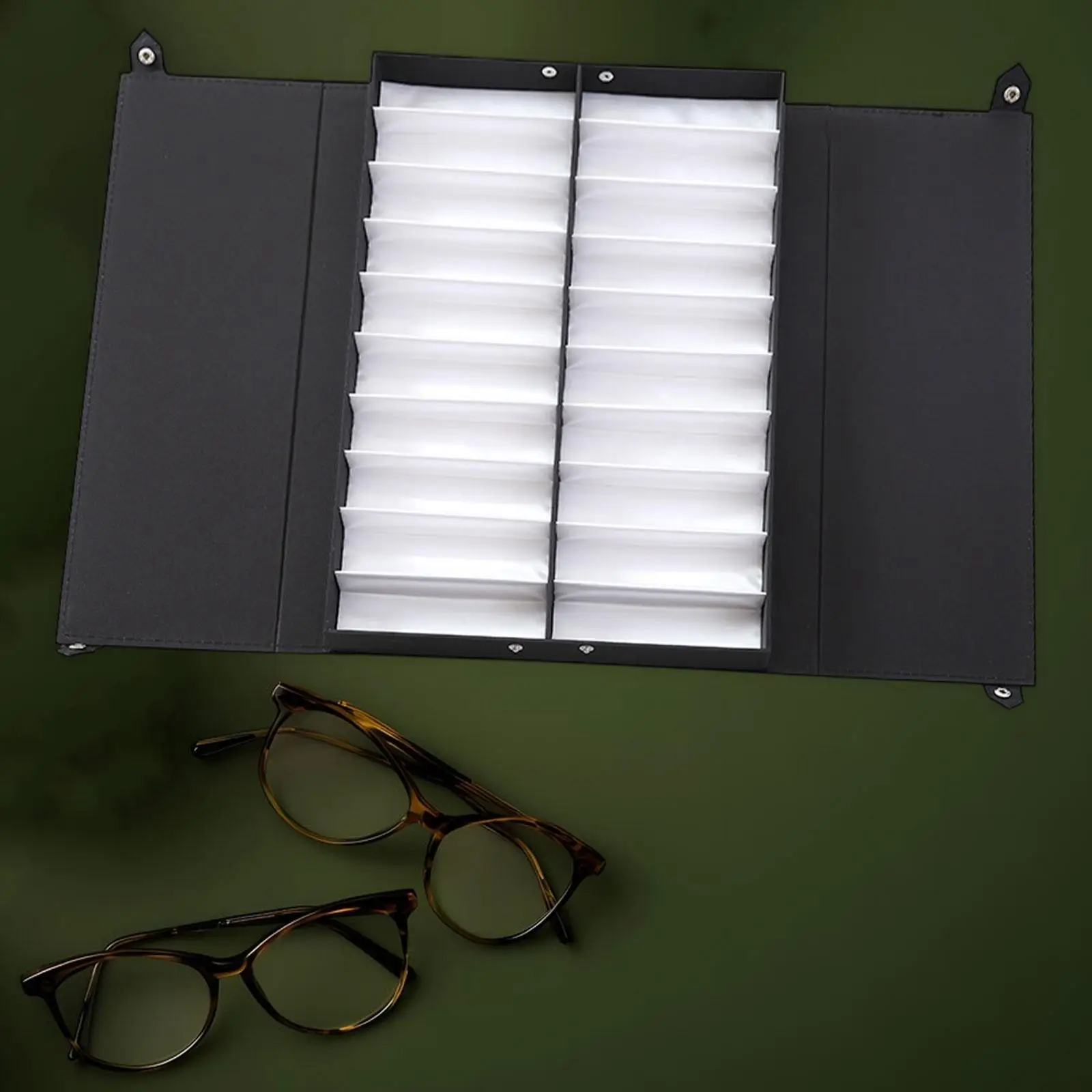 

Glasses Display Box Sunglasses Organizer Storage 20 Grid Eyeglass Storage Case Stackable Portable Display Tray for Desktop