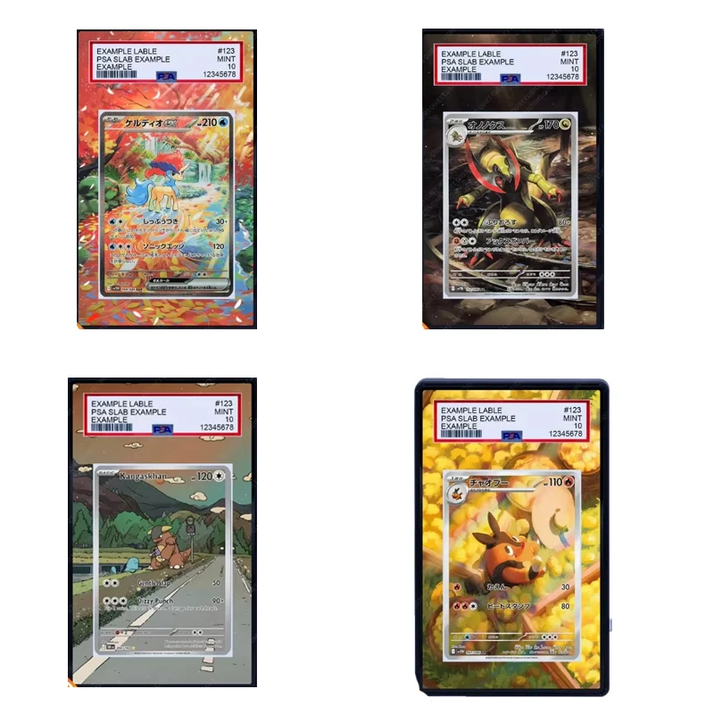 

Акриловая подставка для карт PSA (для демонстрации), расширенная версия, с изображением Kangaskhan, Dugtrio, Servine, Mudkip, Keldeo, Haxorus, Marnie, Tepig (карты в комплект не входят)