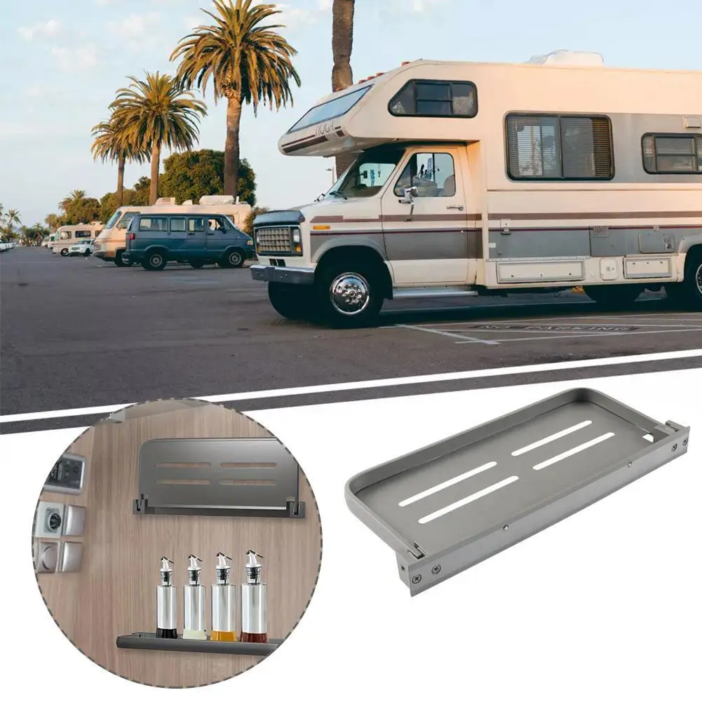 

Newest Rv Wall Frame 300x133mm Aluminum Folding Storage Storage Seasoning Supplies Washbasin Modification Car Rv Tools Rack C7g2