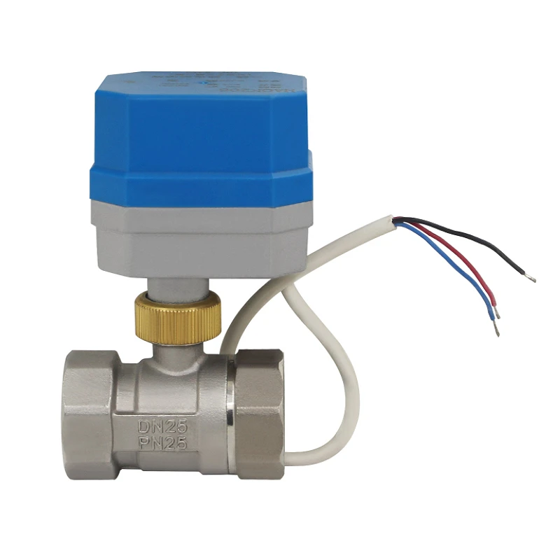1PCS Stainless Steel Motorized 2-Way 3-Way Ball Valve for HVAC Heating Cooling System AC220V DC12V Electric Actuated Ball Valve