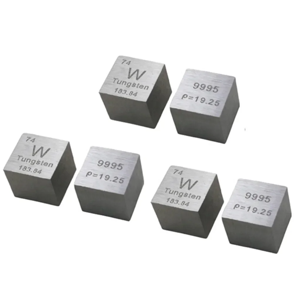 99.95% High Purity Tungsten  Metal W 19.16g Carved Element Periodic Table 10mm Cube