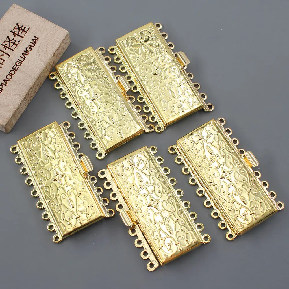 APDGG No072 Yellow Color Copper Clasps Necklace Jewelry making accessories