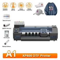 A1 DTF Printer Dual XP600 Head Fast Print DTF T-shirt Printing Machine with White Ink Stir DTF Transfer Printer A3+ DTF Printer