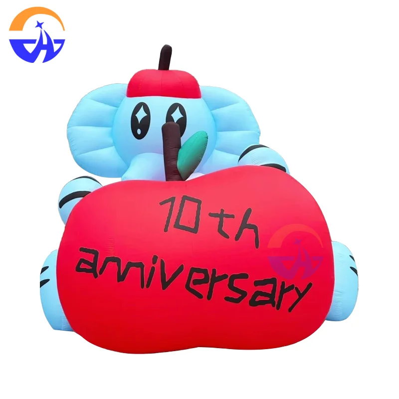 Inflatable Cartoon Cute Animal Elephant Apple Inflatable Models Decorative Props for Mall Outdoor Event Promotion
