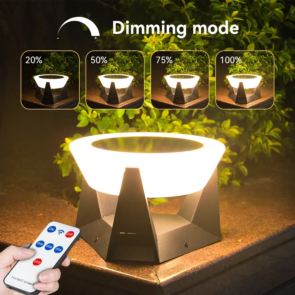 

Outdoor Solar Post Light IP65 Waterproof Solar Stigma Lamp Solar Lawn Landscape Pillar Head Lamp for Garden Patio Pathway