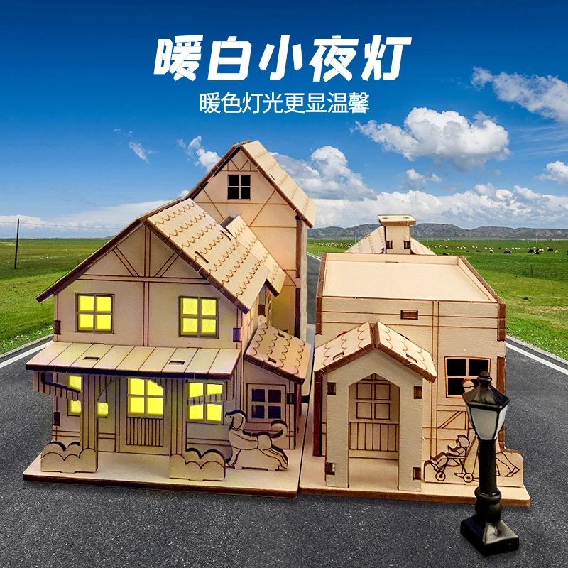 

1:50 scale Miniature Building Cottage Wooden Craft Toy Architecture Material Wooden Construction Prefabricated House Model Kit