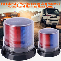 For Solar LED Warning Strobe Light Magnetic Roof Beacon Round Flash Lamp for Night Roadblocks Security Booth Safety Accessories