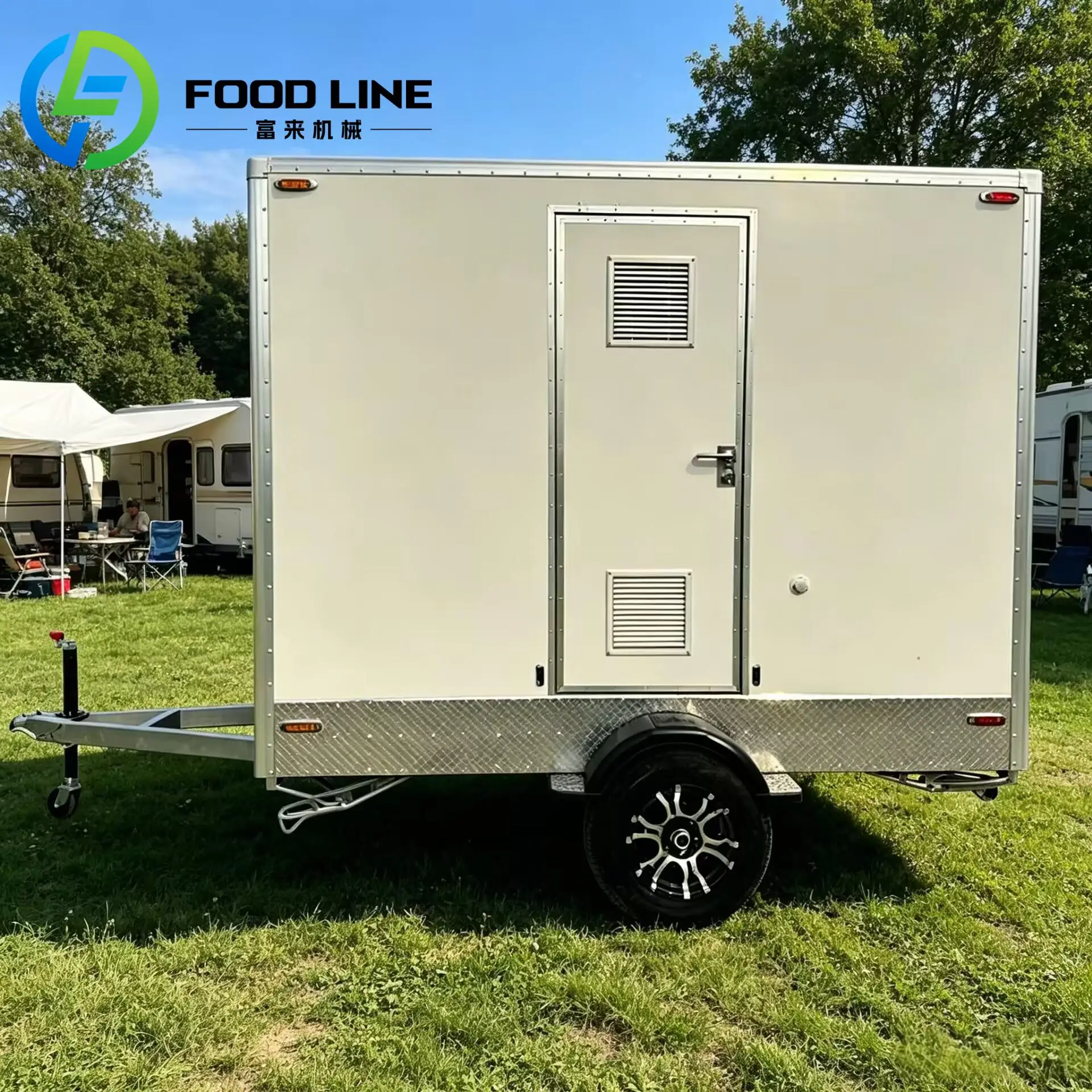 Mobile Toilet Container Outdoor Portable Restroom with Accessories for Events and Construction Use Customize