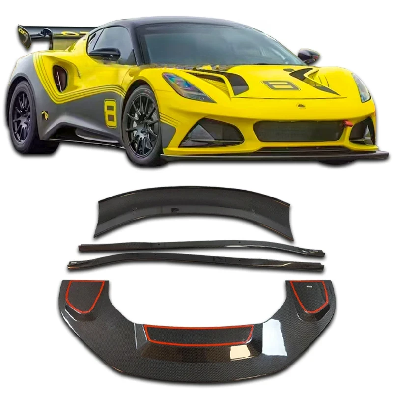 

For New Lotus Emira GT4 Carbon Body Kit Lotus Emira Carbon Fiber Front Lip Side Skirts Spoiler Diffuser
