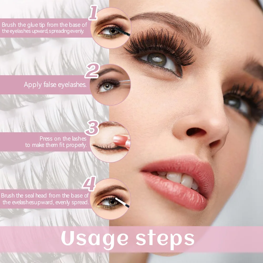 Diy Wimpers Extensie Kit 360 Stuks Pluizige Lash Clusters Individuele Wimpers Met Binding En Afdichting Lijm Remover Pincet Complete Kit