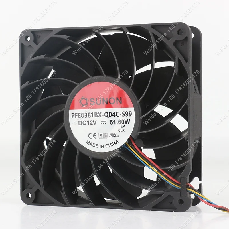 cooling fan New Sunon DC12V 51.60W AC EC14038 140X140X38MM 14CM High air volume violent four-wire PFE0381BX-Q04C-S99