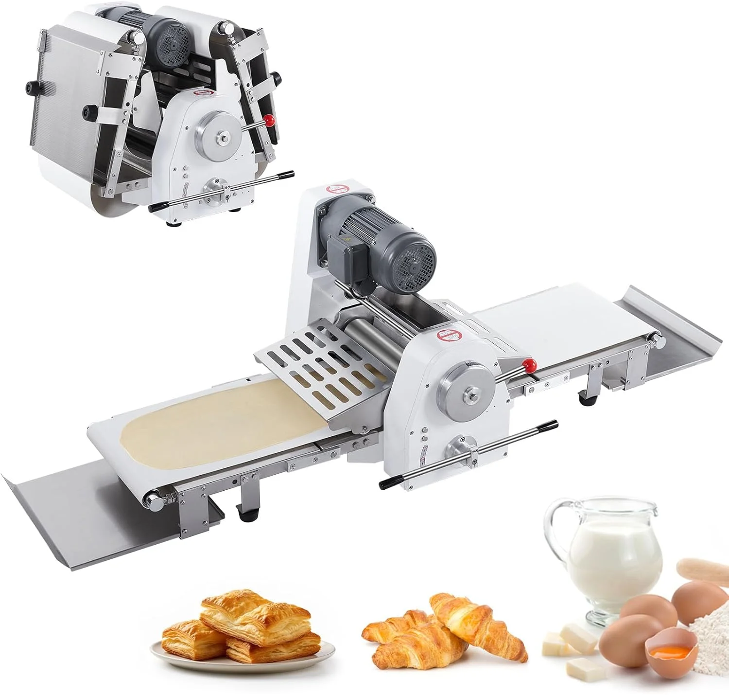 Desktop Commercial Reversible Puff Pastry Sheeter and Fondant Roller Electric Dough Roller Folding Dough Sheeter