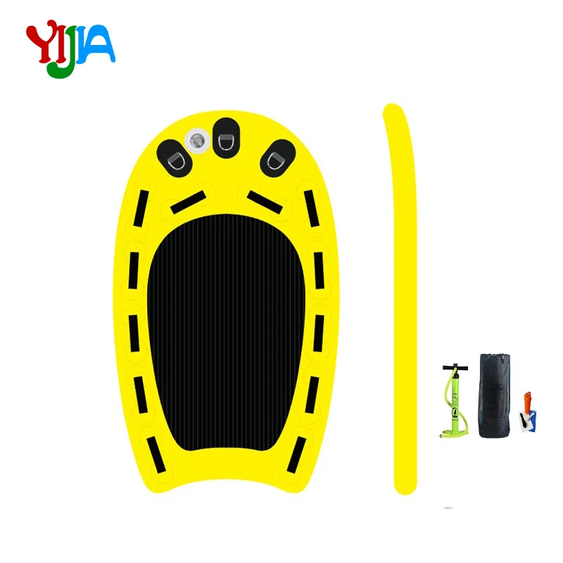 Inflatable Jet Ski Sled Board, Multi Use Platform, Yellow Surf Towable Board, Inflatables Rescue Board, 170cm