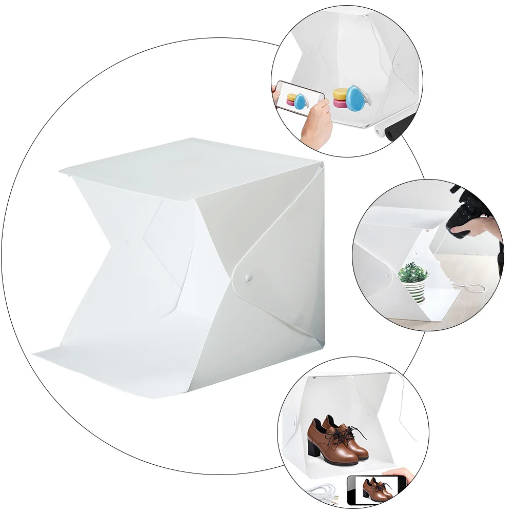 

1Set Photography Light Box Folding Light Tent Portable Soft Diffused Lights for Camera Phone Photo Studio Backdrops