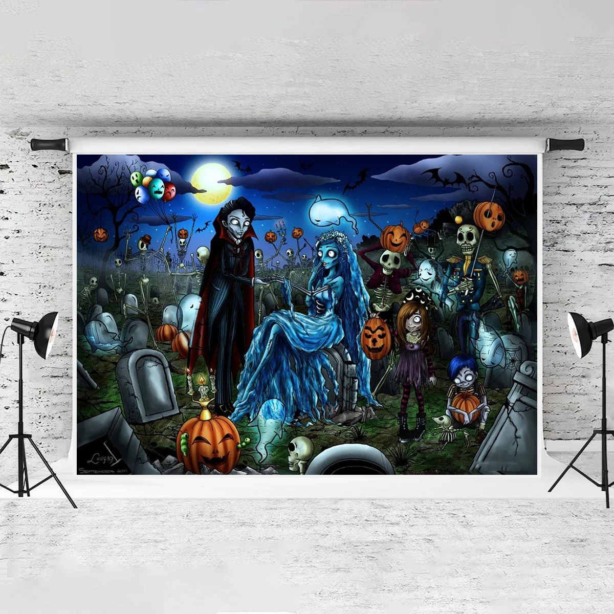 Happy Halloween Backdrop Ghost Wedding Party Photography Pumpkin Zombie Graveyard Background Kids Children Wall Decorations