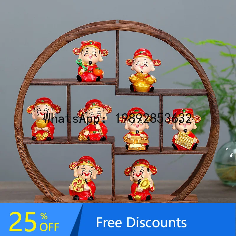 

ZK Five-Way God of Wealth Home Entrance Decoration Small God of Wealth Wine Cabinet TV Cabinet Display Stand