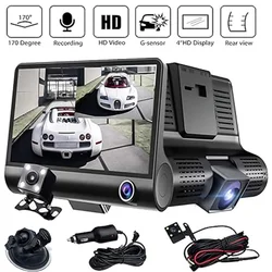 Car Video Recorder Car DVR Video Recorder 4 Inch Front and Rear View Video 3 Ways 1080P Dash Cam