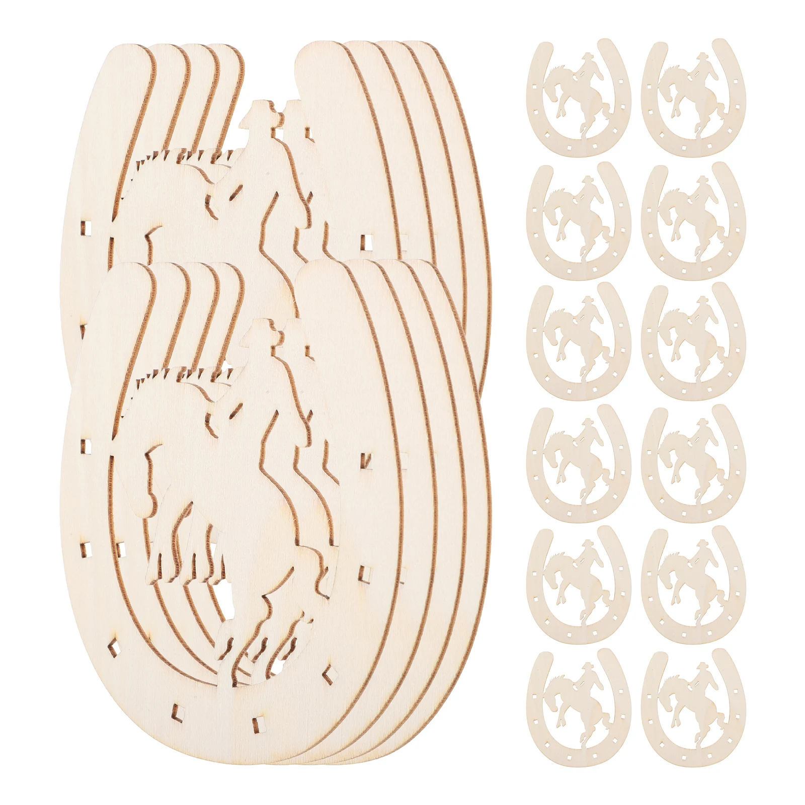 

20pcs Wooden Horseshoe Crafts DIY Hanging Decor U Shape Horse Tags Party Decorations Cute Keychains Wooden Horse Slices