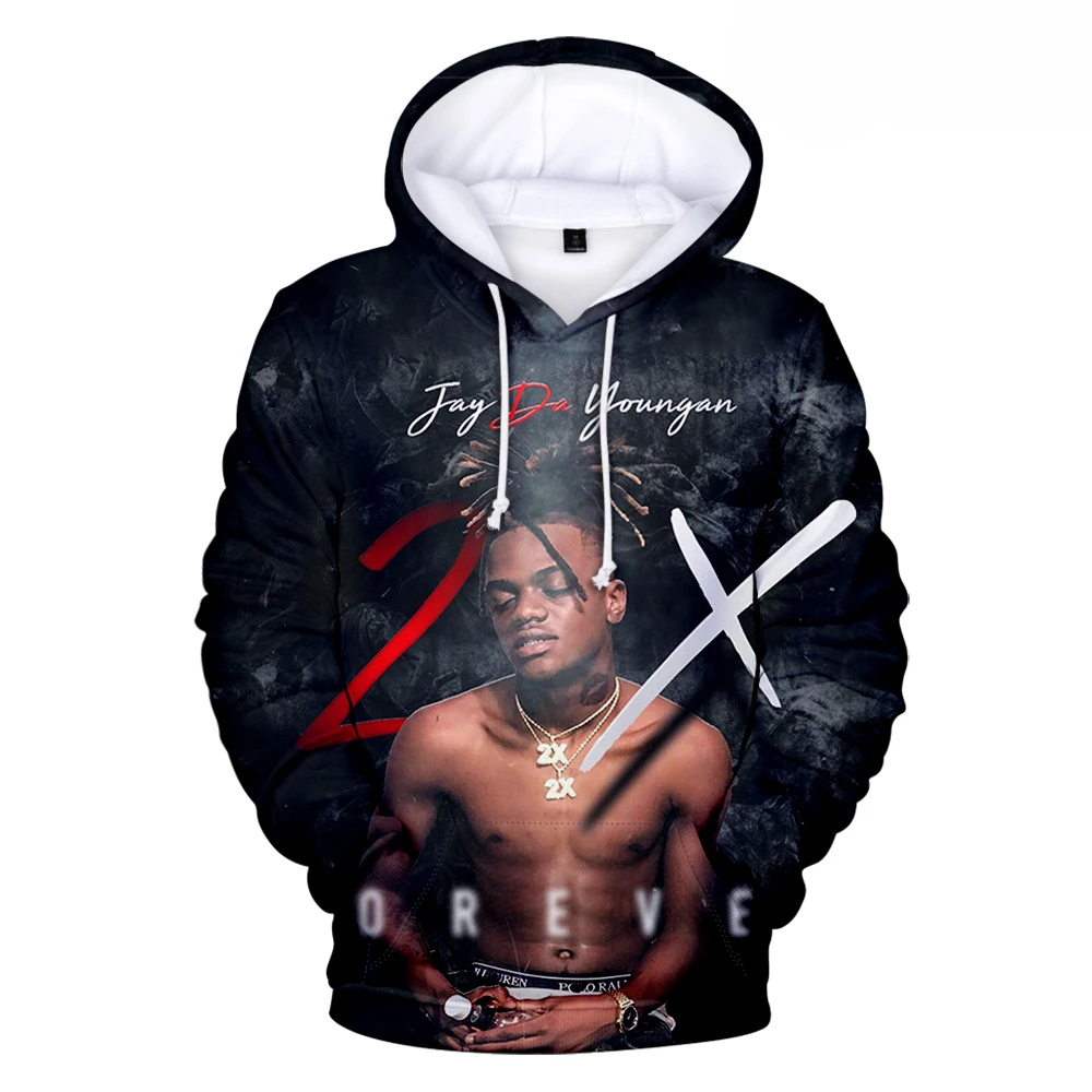 Hoodie extragrande Rapper Jaydayoungan para homens e mulheres, 3D Print, Pullover Hip Hop, jaqueta com capuz, agasalho masculino, streetwear, moletom