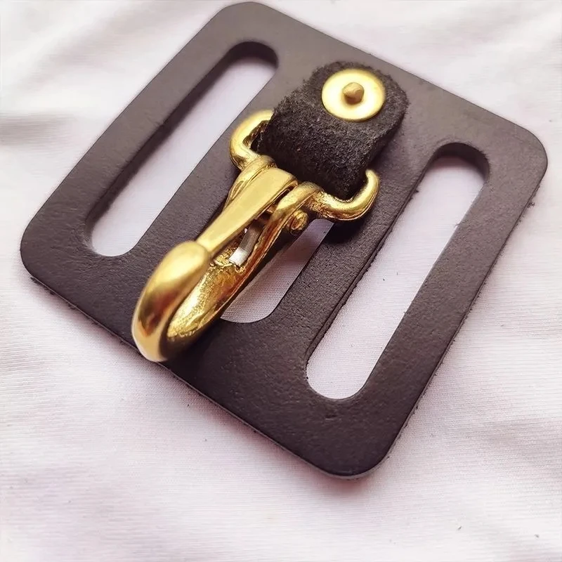 Belt Keychain Solid Brass Belt Loop Key Holder, pure copper Back Clip hooks belt accessories Detachable Keyring DIY Leather Craf