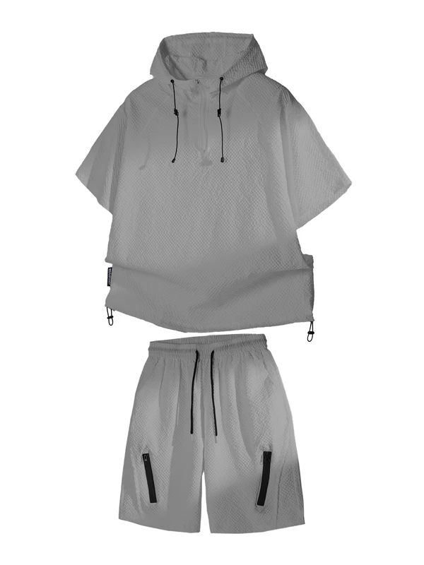 

Ice Silk Sportswear Set for Men Casual ort Sve irt Trendy Brand Summer Outfit Polyester Fiber 00% Youth Size