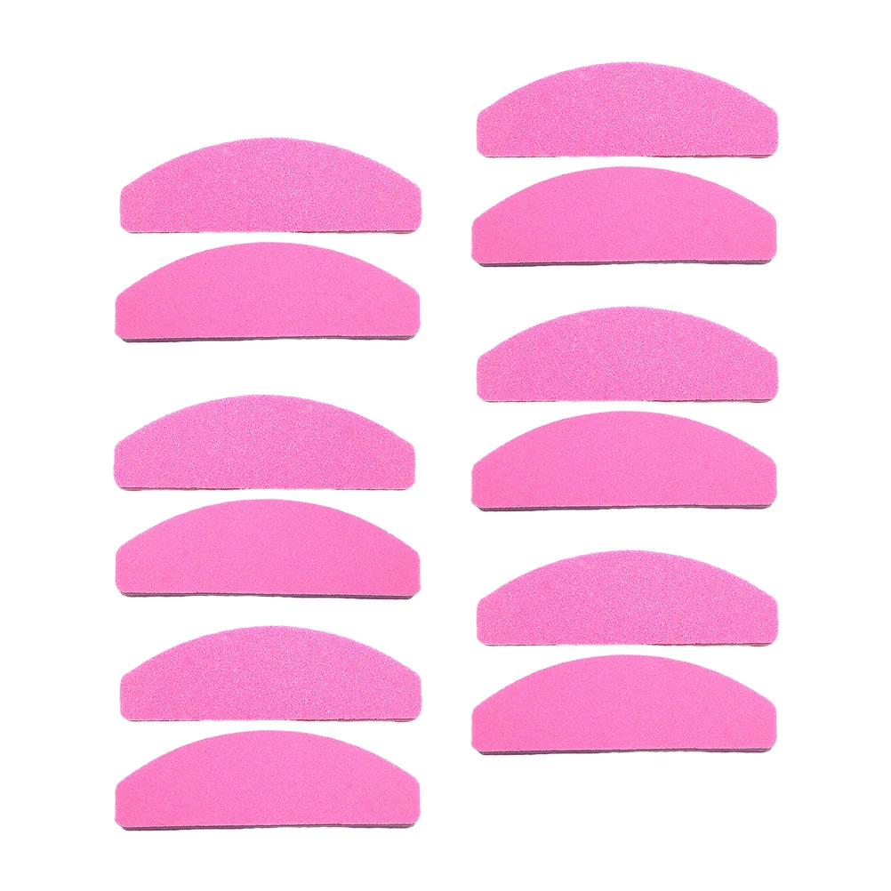 20 pezzi di lima in spugna corta mezza luna doppia faccia strumento per nail art per manicure lucidatura unghie spesse salone di casa smeriglio per unghie gialle