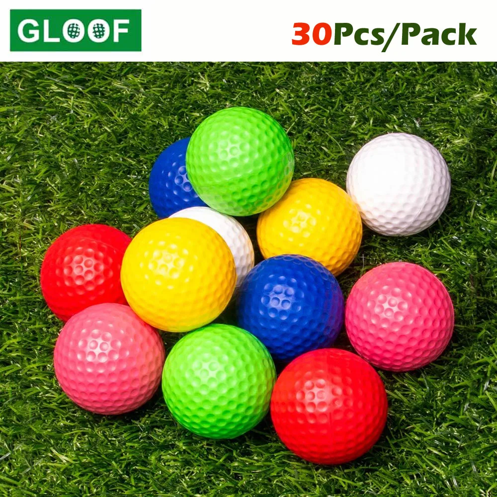 Balle de golf en plastique IkPE, balle d\'entraînement de golf à domicile, balle d\'entraînement intérieure Mayor, 30 pièces par paquet