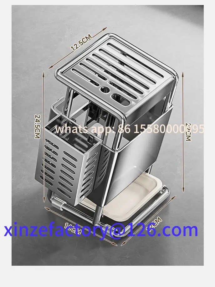Customizable Stainl Steel 304 Holder Kitchen Countertop Knife Base Multi-Function Tools