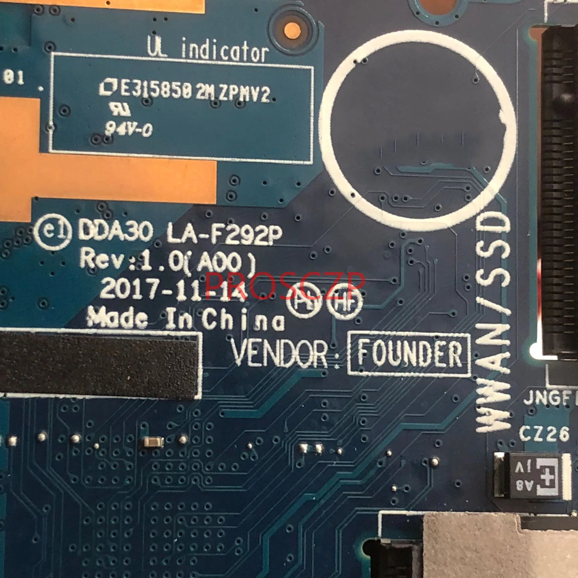 Mainboard CN-041M0M 041M0M 41M0M For DELL Latitude 7390 Laptop Motherboard LA-F292P With SR3L9 I5-8350U CPU 100% Working Well