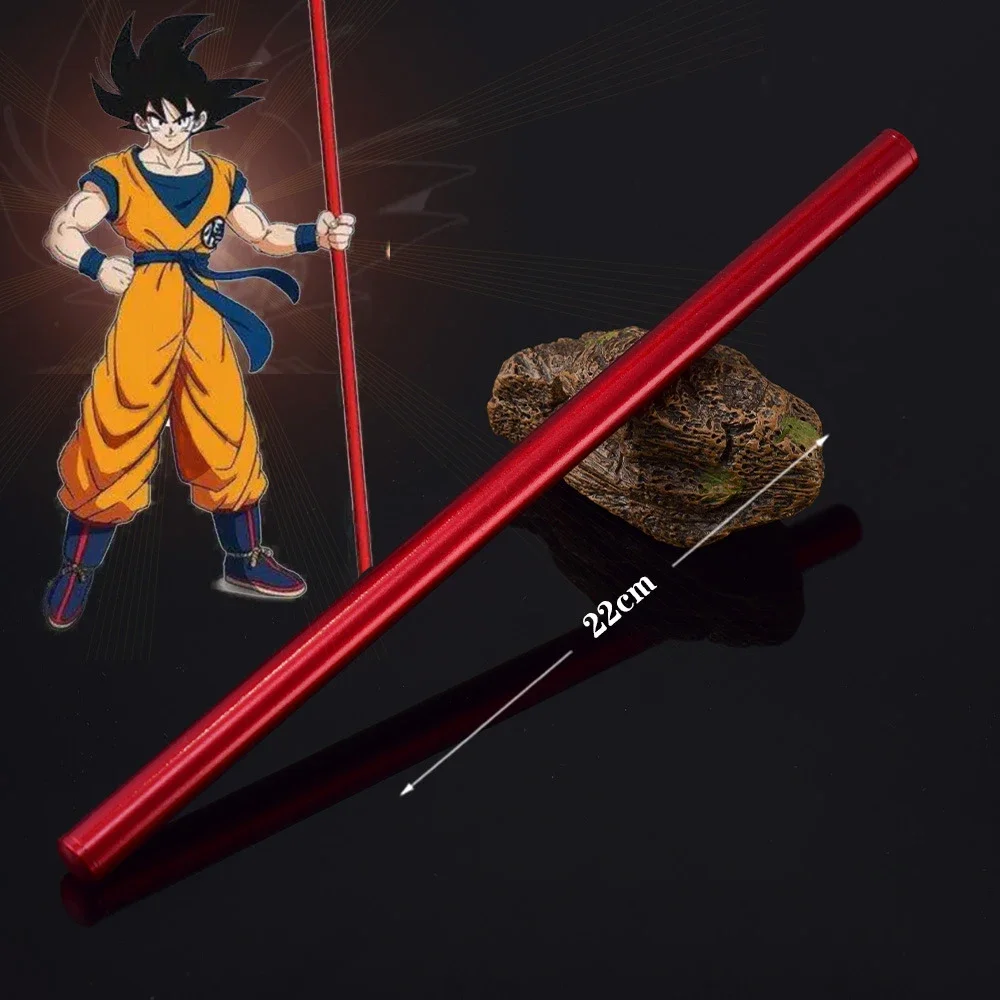 New 22cm Dragon Ball Figures Son Goku Weapon Monkey King Bar Metal Red Straight Figure Peripherals Ornaments Children's Toy Gift