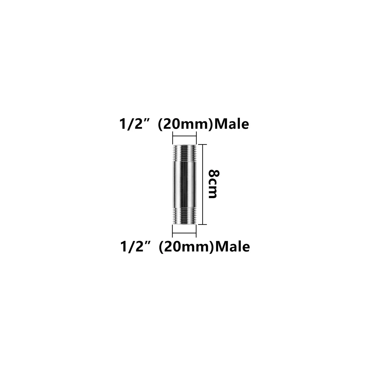 1Pc Edelstahl Doppel Außengewinde Verlängerung Rohr 1/2 "3/4" 1 "Garten Bewässerung Haushalt Dusche Wasser Rohr joint 8 ~ 30cm Lange – Detail 20