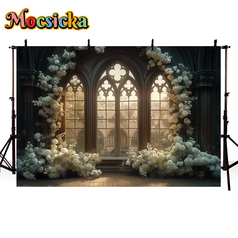 

Фотографический фон Mocsicka: Винтажный дворец, цветочный декор, для свадеб, фотосессий беременных, взрослых, художественных портретов, для фотостудии