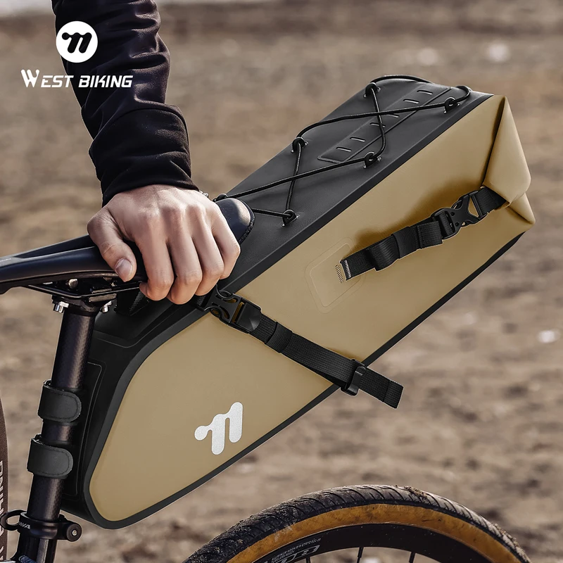 

WEST BIKING Bicycle Bag Waterproof 10-14 L Large Capacity Saddle Bag Bike Foldable Tail Bag MTB Gravel Road Trunk Cycling Bag