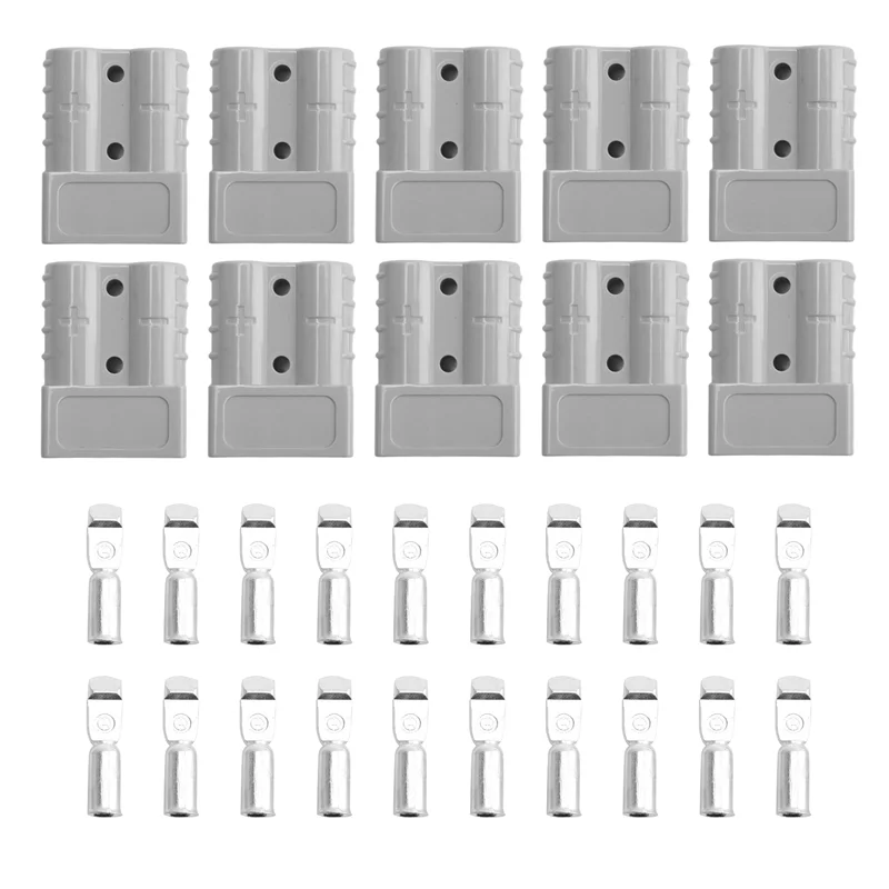 

AB34-10Pcs For Anderson Style Plug Connectors DC Power Tool 50A 12-24V 6AWG Double Pole With Copper Contact Power Connectors