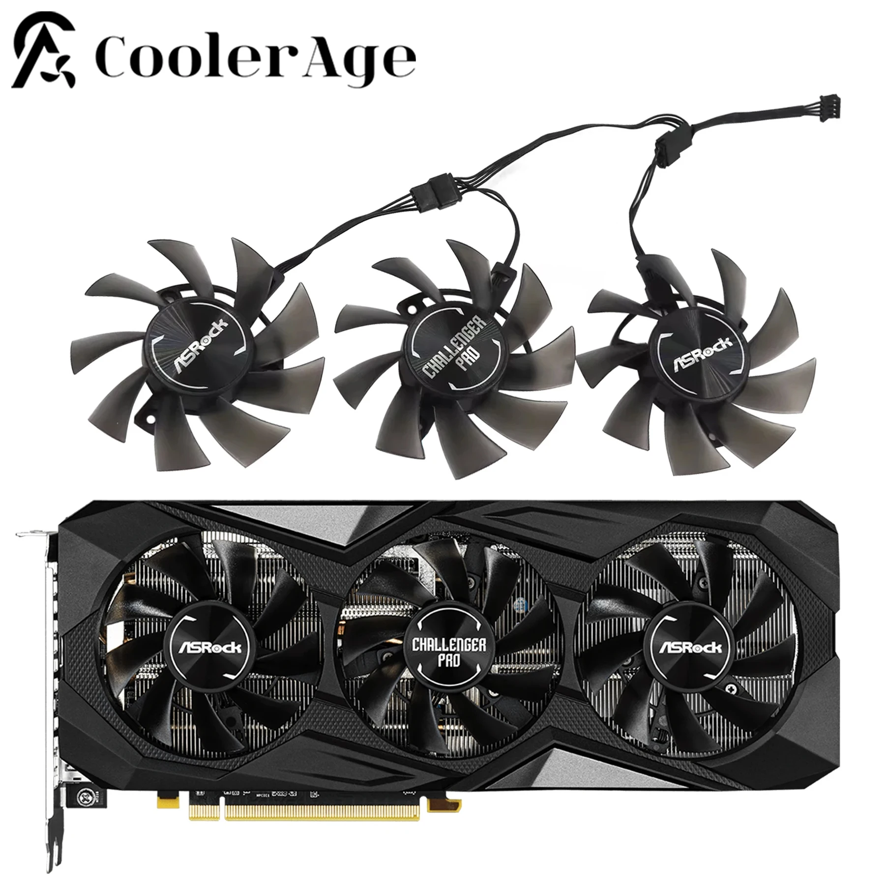 For Asrock AMD Radeon RX 5600 XT Challenger PRO Video Card Fan 75MM T128015SH RX5600XT Graphics Card Replacement Fan