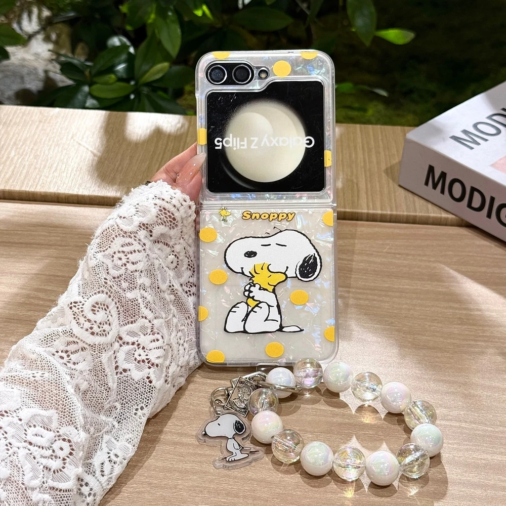 Cute Cartoon Peanut Snoopy Phone Case For Samsung Galaxy Z Flip 8 7 6 5 Case Soft TPU Back Cover For Z Flip 3 4 Cover - view 5
