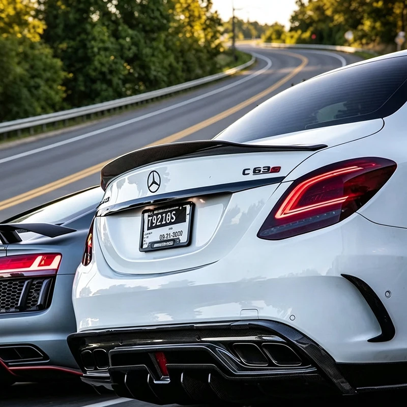 

For Mercedes Benz C-Class Sedan W2052015-2021 Spoiler C63S AMG PSM Style Carbon Fiber Sports Modification Kit