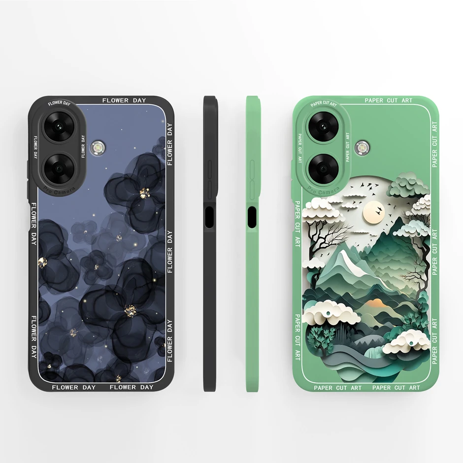 Cases For Realme C61 C63 4G 5G Fashion Flowers Advanced Sense Silicone Soft Shockproof Coque For RealmeC61 C63 Ultrathin Fundas