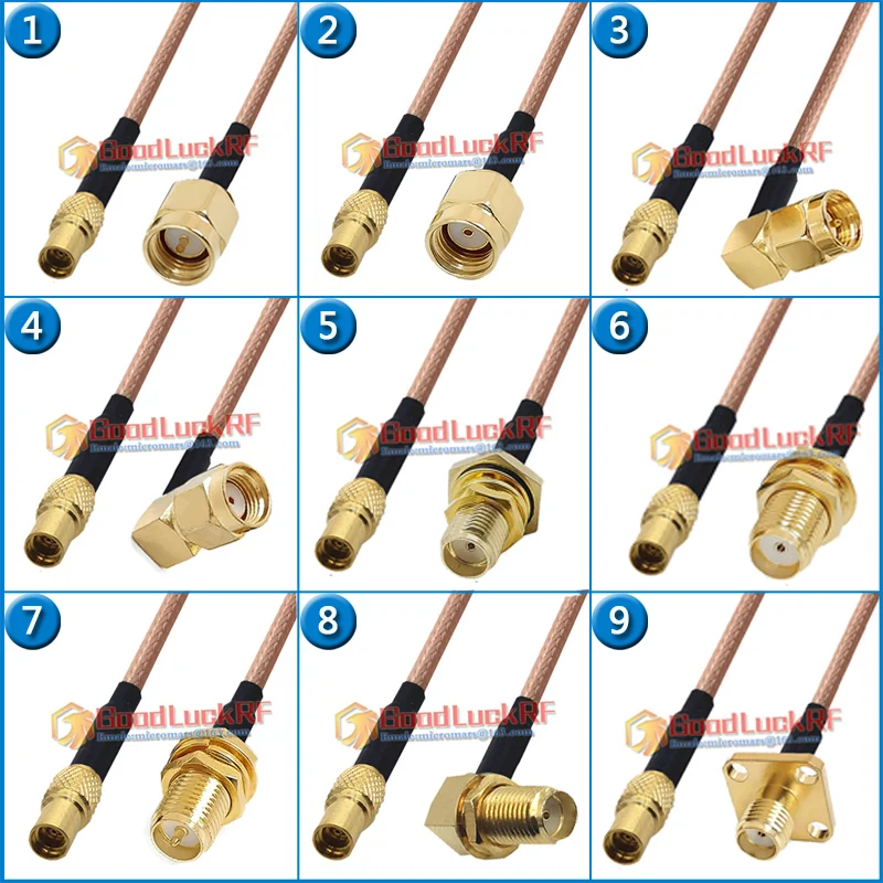 

MMCX Female to SMA Male RPSMA RP-SMA RP SMA Female 90 Degree Washer Nut 4 hole Flange 50ohm Pigtail Jumper RG316 Extend Cable